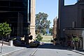 Looking down Sherwood Ct to Alf Curlewis Gardens and Perth Foreshore, Perth, Western Australia, Australia