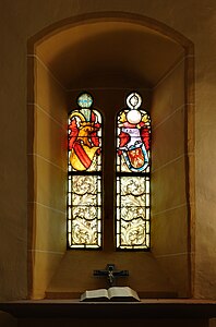 Lörrach, Church of Rötteln, window in sepulchral chapel