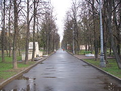 Main alley of the Memorial park (Moscow).JPG