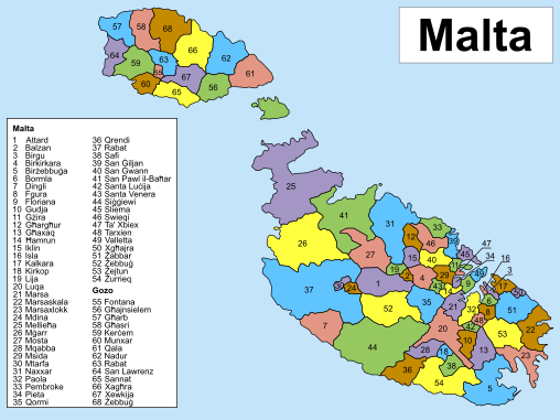 mapa politico de malta Division Territorial De Malta Wikipedia La Enciclopedia Libre mapa politico de malta