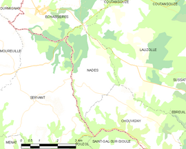 Mapa obce Nades