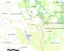 Mapa obce Lacalm