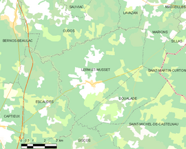Mapa obce Lerm-et-Musset