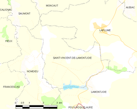 Mapa obce Saint-Vincent-de-Lamontjoie