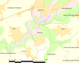 Mapa obce Réhon