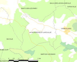 Mapa obce La Vacheresse-et-la-Rouillie