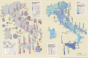 300px map fishing italy 1990   touring club italiano cart tem 069