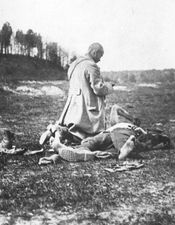 Polish–Soviet War, chaplain anointing a dying soldier