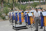 Deutsch: Konzert der Militärmusikkapelle Niederösterreich im Kurpark Baden, davor Aufstellung am Josefsplatz und Marsch durch die Fußgängerzone