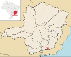 Location of Belmiro Braga within Minas Gerais MinasGerais Municip BelmiroBraga.svg