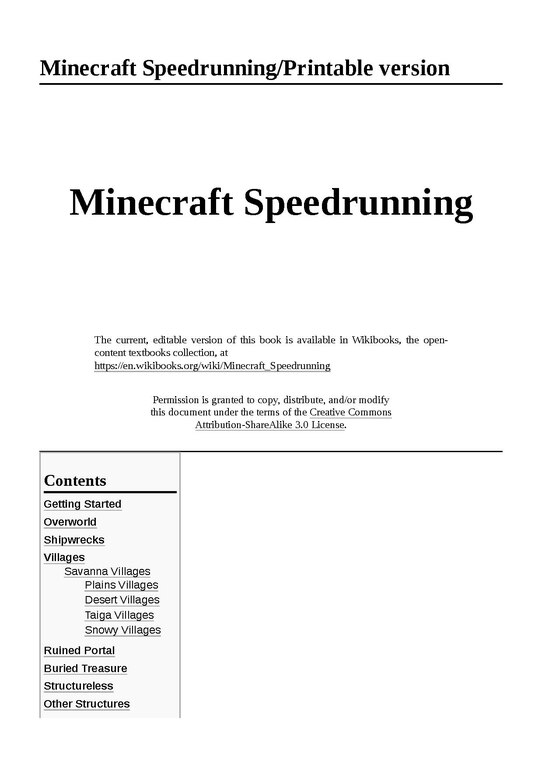 Tips and Tricks for Minecraft speedruns, Minecraft Speedrun Wikia
