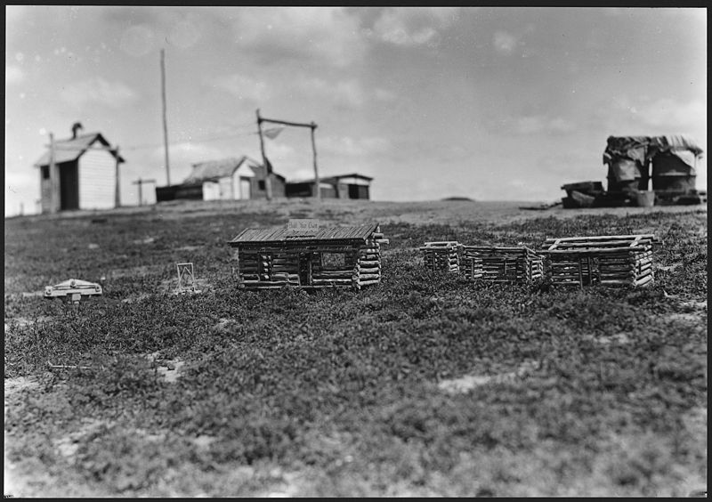 File:Miniature log cabins - NARA - 285281.jpg