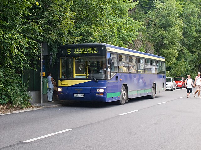 5-ös busz Lillafüreden a Palotaszálló megállóban