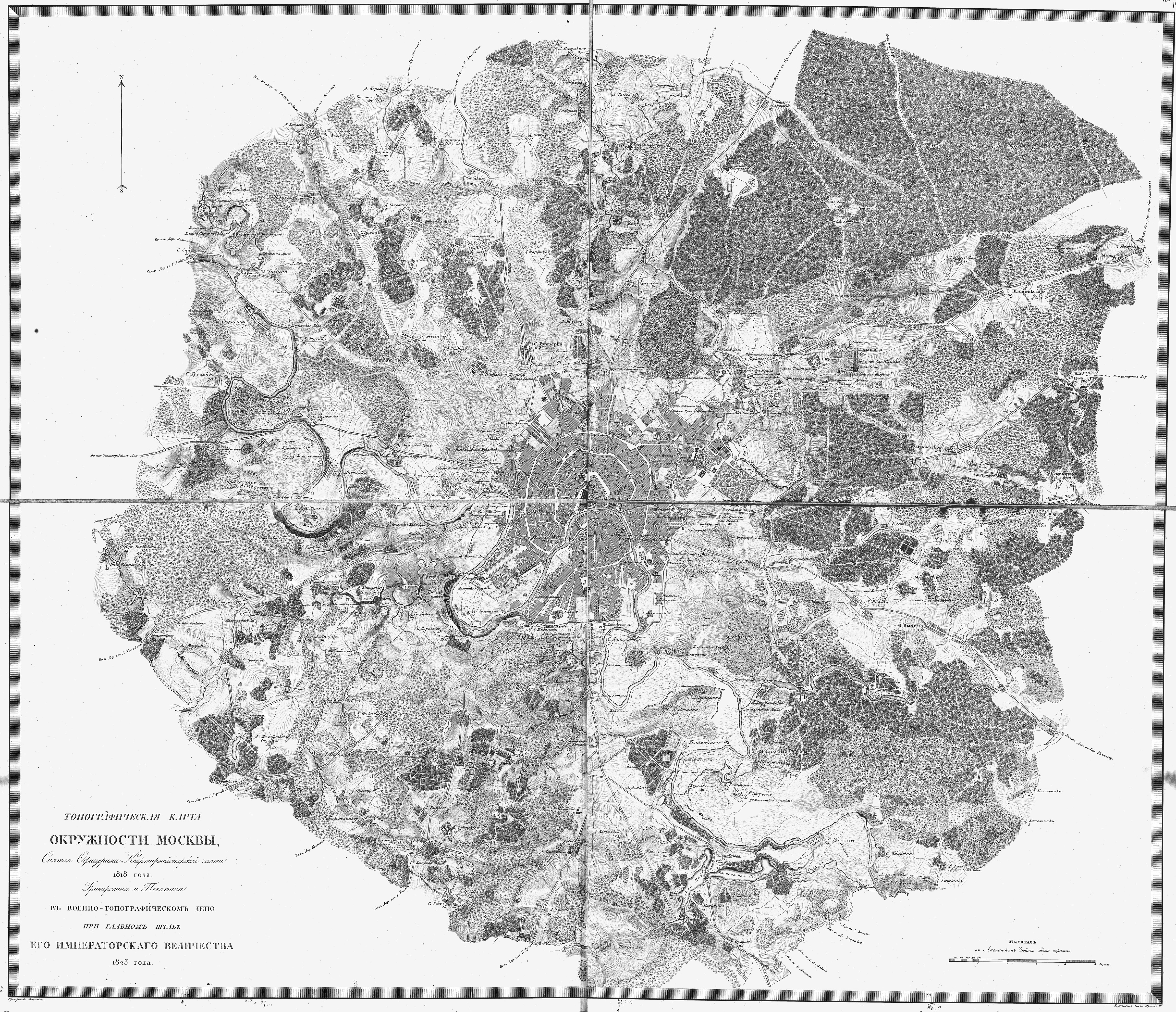 Карта окрестностей москвы