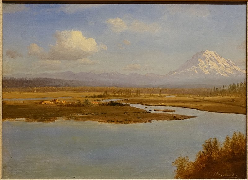 File:Mt. Hood, Oregon, by Albert Bierstadt, undated, oil on paper - Currier Museum of Art - Manchester, NH - DSC07453.jpg