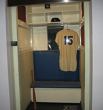 Munson's locker in the New York Yankees Museum, 2009. Munson Locker.JPG