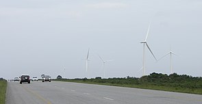 Jeffreys Bay windfarm off the N2 between Jeffreys Bay and Humansdorp. N2 Jeffreys Bay windfarm.JPG