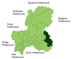 موقعیت Nakatsugawa در استان گیفو