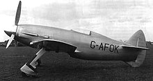 The first aircraft designed around the Sabre engine – the Napier-Heston Racer which crashed during early flight tests.