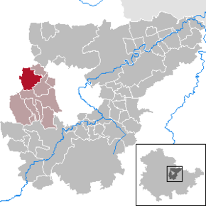 Poziția Niederzimmern pe harta districtului Weimarer Land