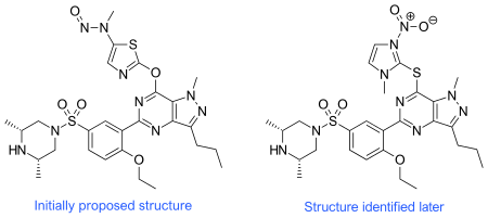 Proposed structures Nitrosoprodenafil proposed structures.svg