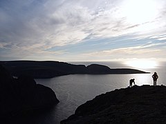 O cabo Knivskjellodden visto desde o cabo Norte.