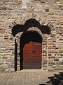 Tür zur evangelischen Dorfkirche in Oestrich