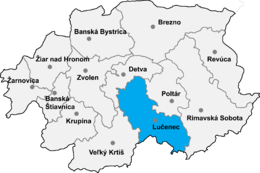 Distret de Lučenec - Localizazion