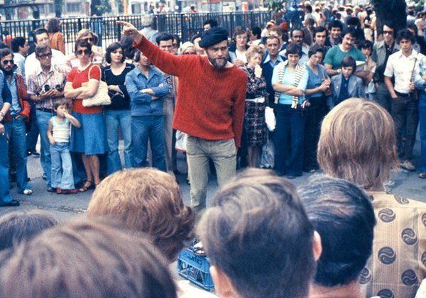 Orator at Speakers' Corner in London, 1974