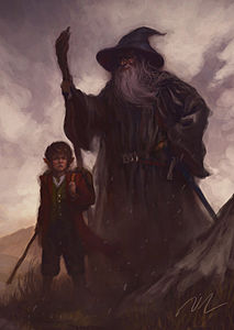 Over Hill - Bilbo and Gandalf by Joel Lee.jpg
