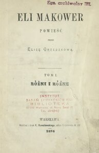 Eliza Orzeszkowa, Eli Makower