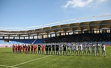 Padideh vs Tractor match. Imam Reza Stadium completed in January 2017 and was opened on 14 March 2017 on the day of Chaharshanbe Suri.