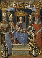 Pala Sforzesca (1494) with Beatrice d'Este, kneeling on the right.