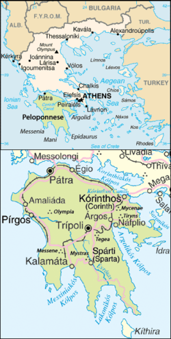 펠로폰네소스반도 지도