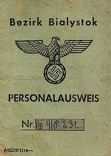 Identity document of Bialystok District (1943) Personalausweis Bezirk Bialystok.jpg