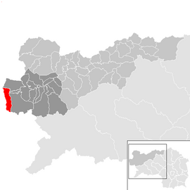 Poloha obce Pichl-Preunegg v okrese Liezen (klikacia mapa)