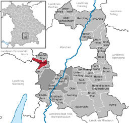 Läget för Planegg i Landkreis München