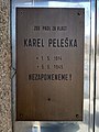 Praha - Nové Město, Sokolská 33, pamětní deska Karla Pelešky