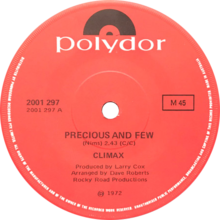 Precious and few by climax Australian single side-A.png