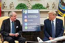 Murphy meets with President Donald Trump in April 2020 President Trump Meets with the Governor of New Jersey (49838679257).jpg