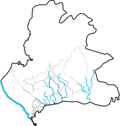 Hydrographie principale de Panama. Le canal est à gauche sur la carte.