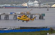 Rescue 912 CH-149 Cormorant Helicopter Lands in Vancouver
