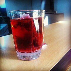 Cold karkadeh (hibiscus tea) drink