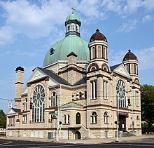 Historic Sacred Heart Church Sacred Heart Church in Dayton, Ohio from SE in 2021.jpg