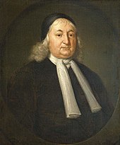 Samuel Sewall (1652-1730), judge who wrote The Selling of Joseph (1700) which denounced the spread of slavery in the American colonies. SamuelSewall.jpg