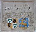 Wappen am Schloss Espasingen, links das aus Höflichkeit gewendete Wappen der Herren von Bodman