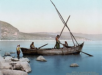 Рыбаки на Галилейском море (цветная фотолитография, ок. 1900 года).