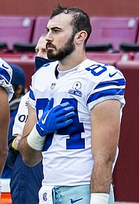 Dallas Cowboys tight end Sean McKeon (84) runs during an NFL football game  against the Washington Commanders, Sunday, January 8, 2023 in Landover. (AP  Photo/Daniel Kucin Jr Stock Photo - Alamy