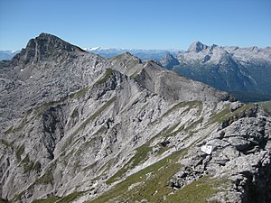 Seehorn (left) from the Großer Palfelhorn, behind it the Leoganger Steinberge