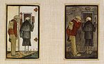 Bonden och Döden framför portarna till Paradiset och Helvetet (1897)